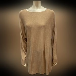 Women's I.N.C. International Tunic Size 2x Sweater Top Light Brown Lightweight